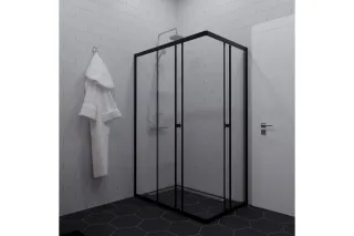 Душевой уголок Triton Вента Щ0000056926 100x80 см профиль чёрный стекло прозрачное